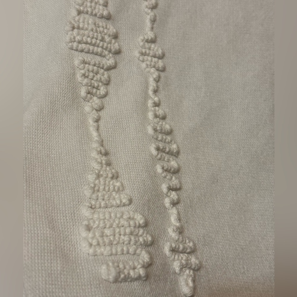 MADE IN ITALY Knit Lightweight Cotton Blend Sweater Top, Embroidered Design - Picture 4 of 7